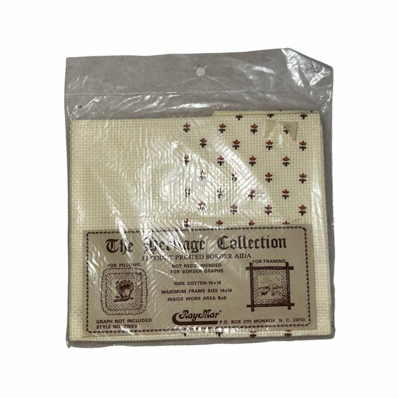 New Ray Mar The Heritage Collection 14 Count Printed Border Cross Stitch Fabric - Picture 1 of 3
